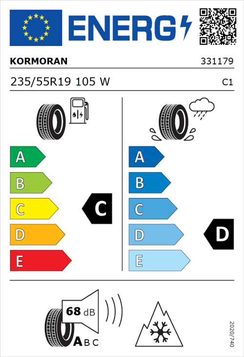 Tyre Label for Kormoran All Season SUV 235/55R19 105W