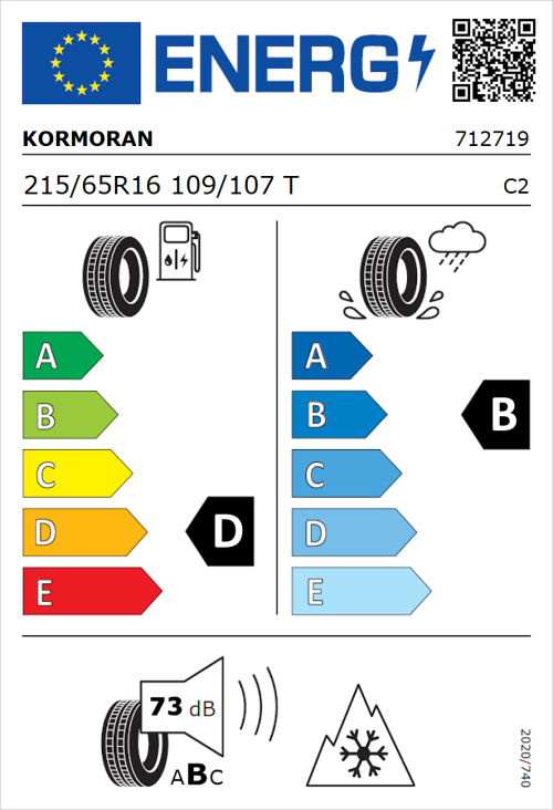 Tyre Label for Kormoran All Season Van 215/65R16 109/107T